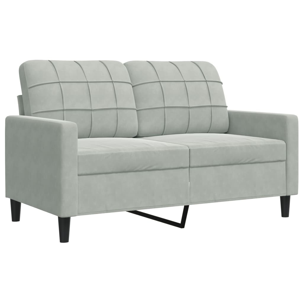 vidaXL 2-sitssoffa ljusgrå 120 cm sammet