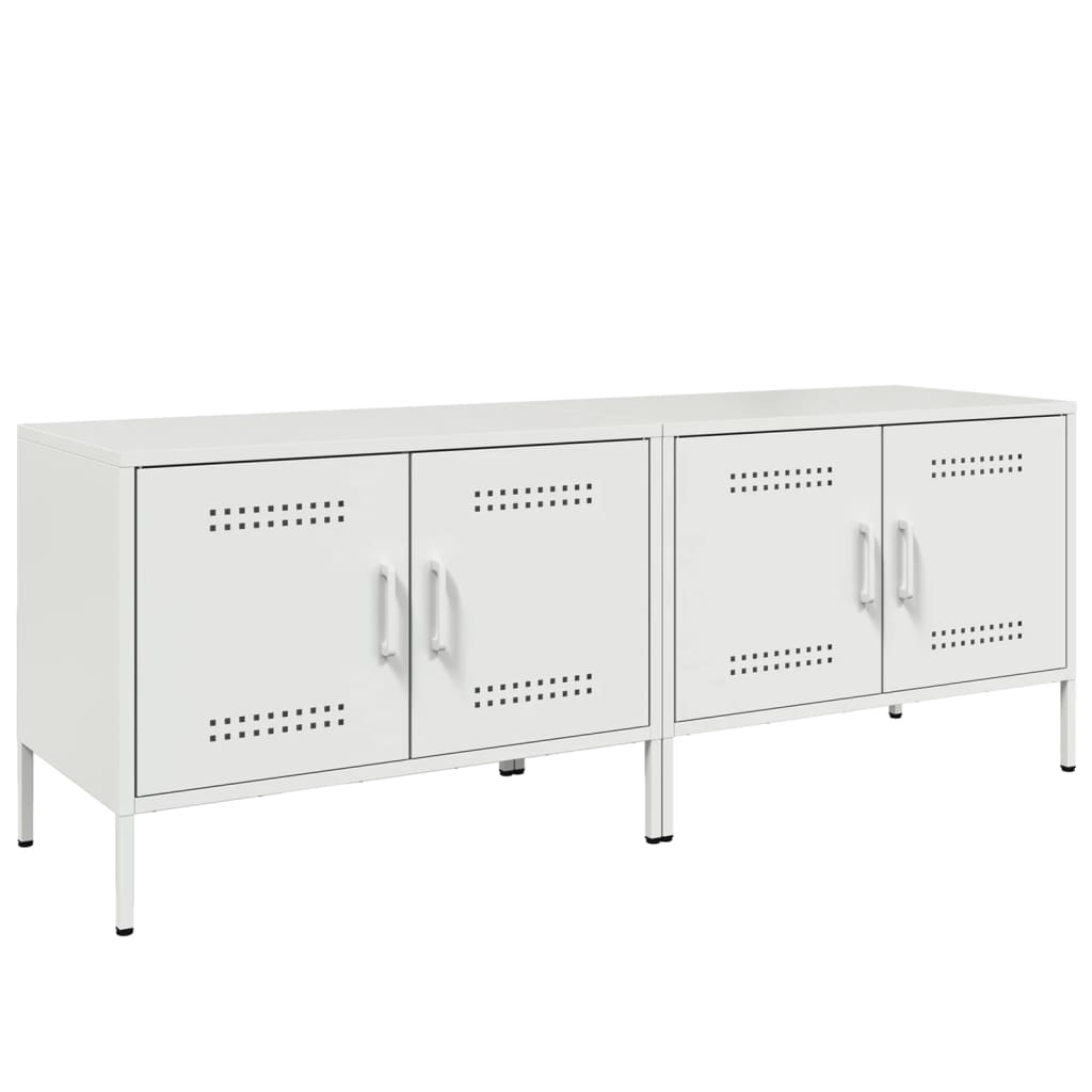 vidaXL Tv-bänk 2 st vit 68x39x50,5 cm stål