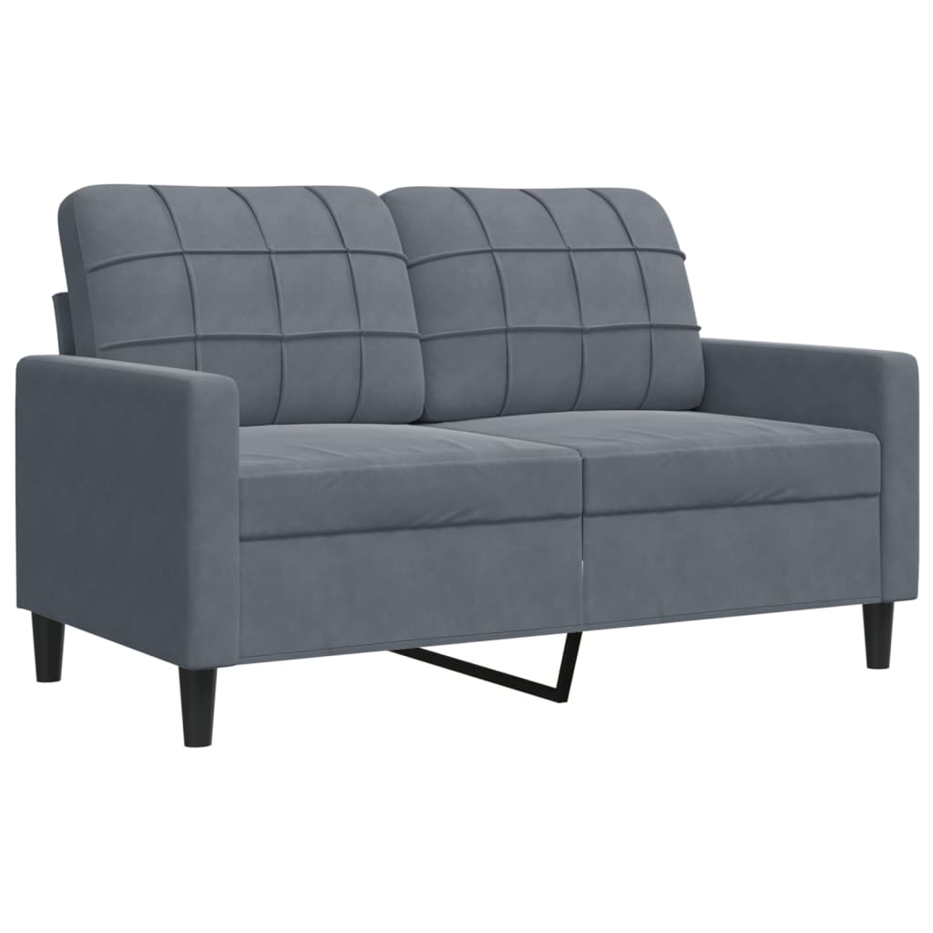 vidaXL 2-sitssoffa mörkgrå 120 cm sammet