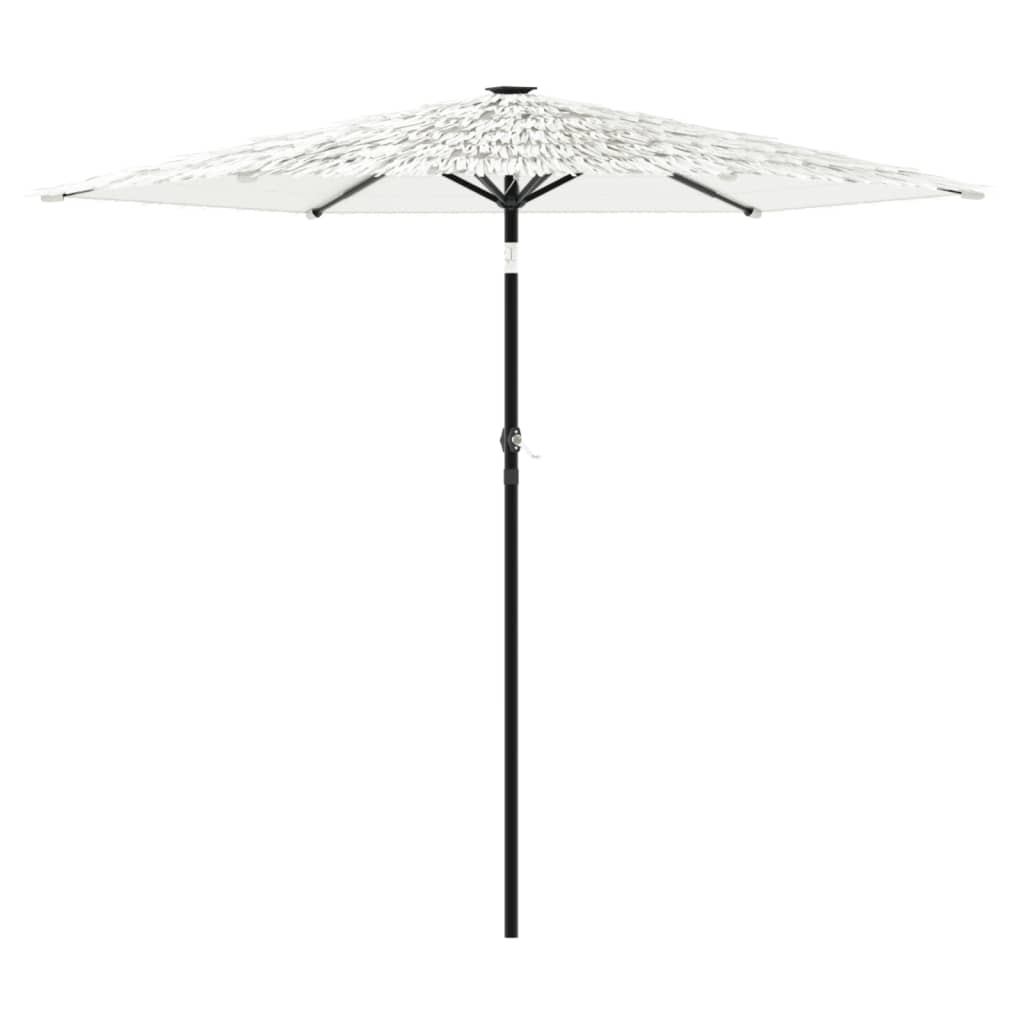 vidaXL Trädgårdsparasoll med stålstång vit 268x268x226 cm