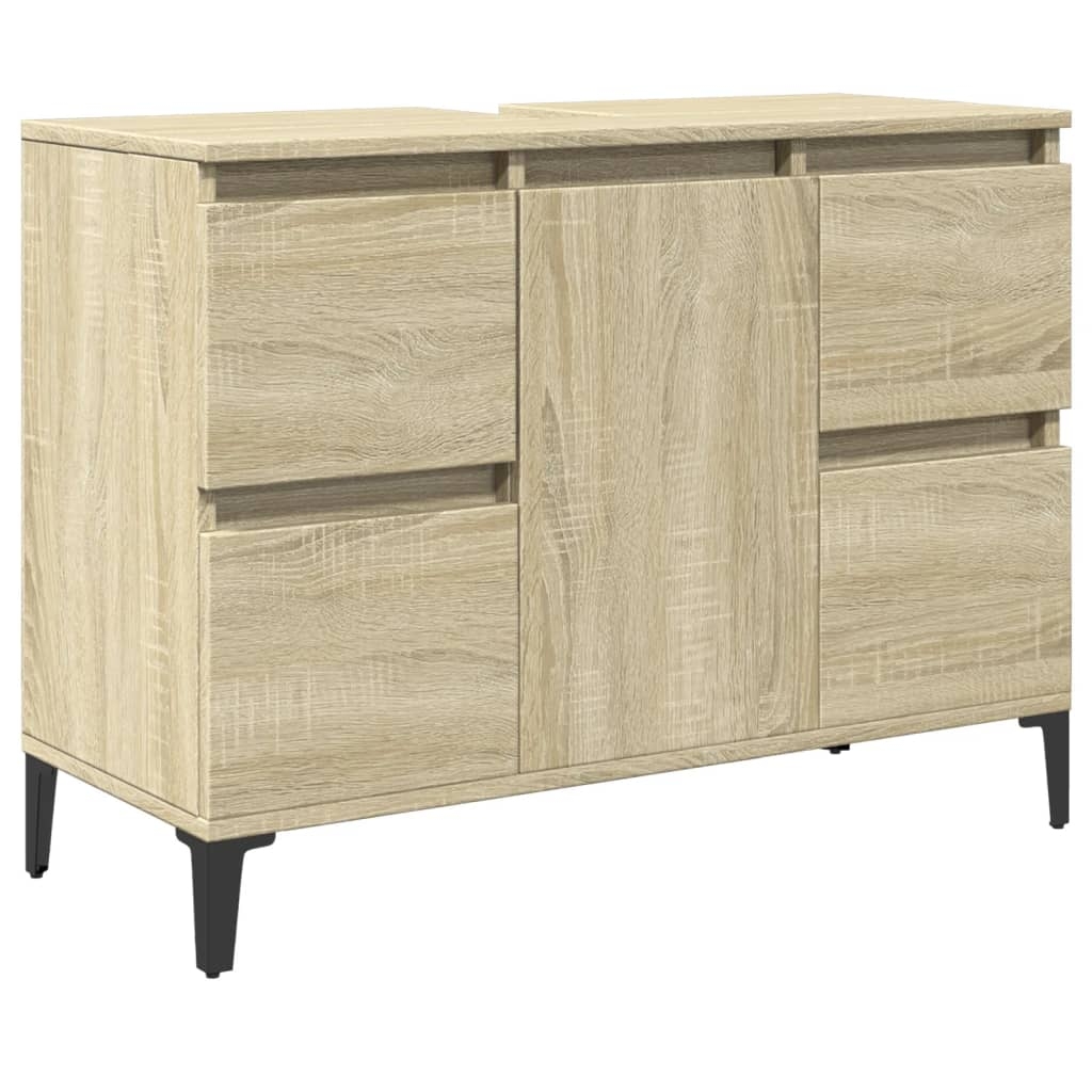 vidaXL Tvättställsskåp sonoma-ek 80x33x60 cm konstruerat trä