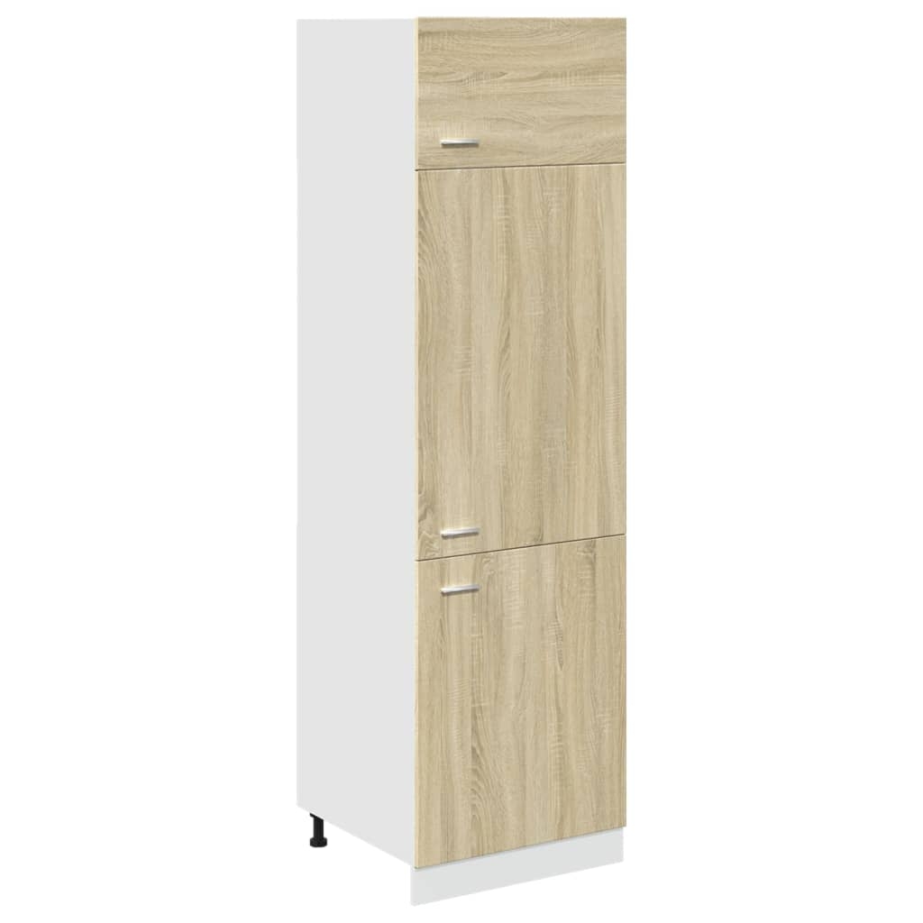 vidaXL Skåp för kylskåp “Lyon” sonoma-ek 60x57x207 cm konstruerat trä
