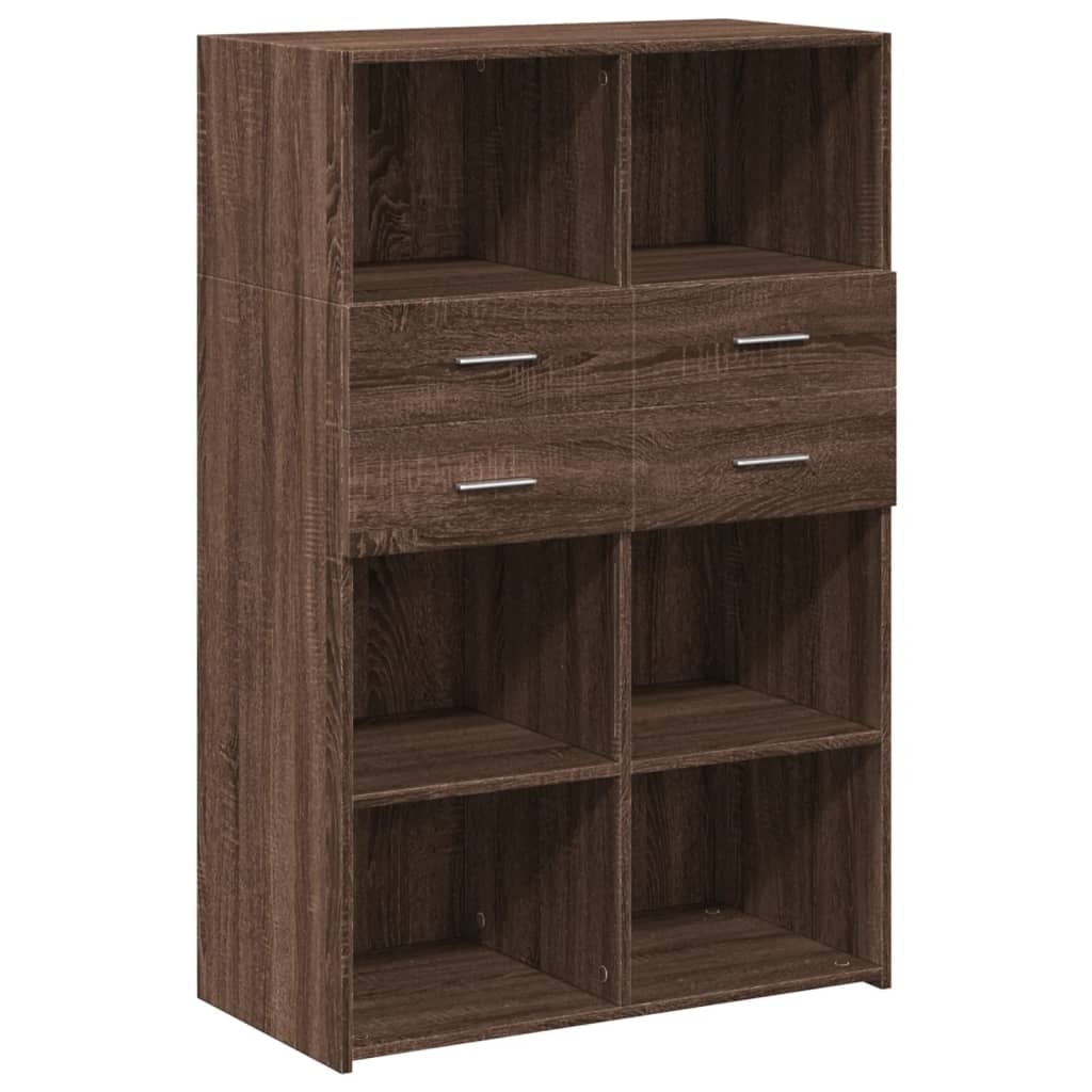 vidaXL Högskåp brun ek 80x42,5x124 cm konstruerat trä