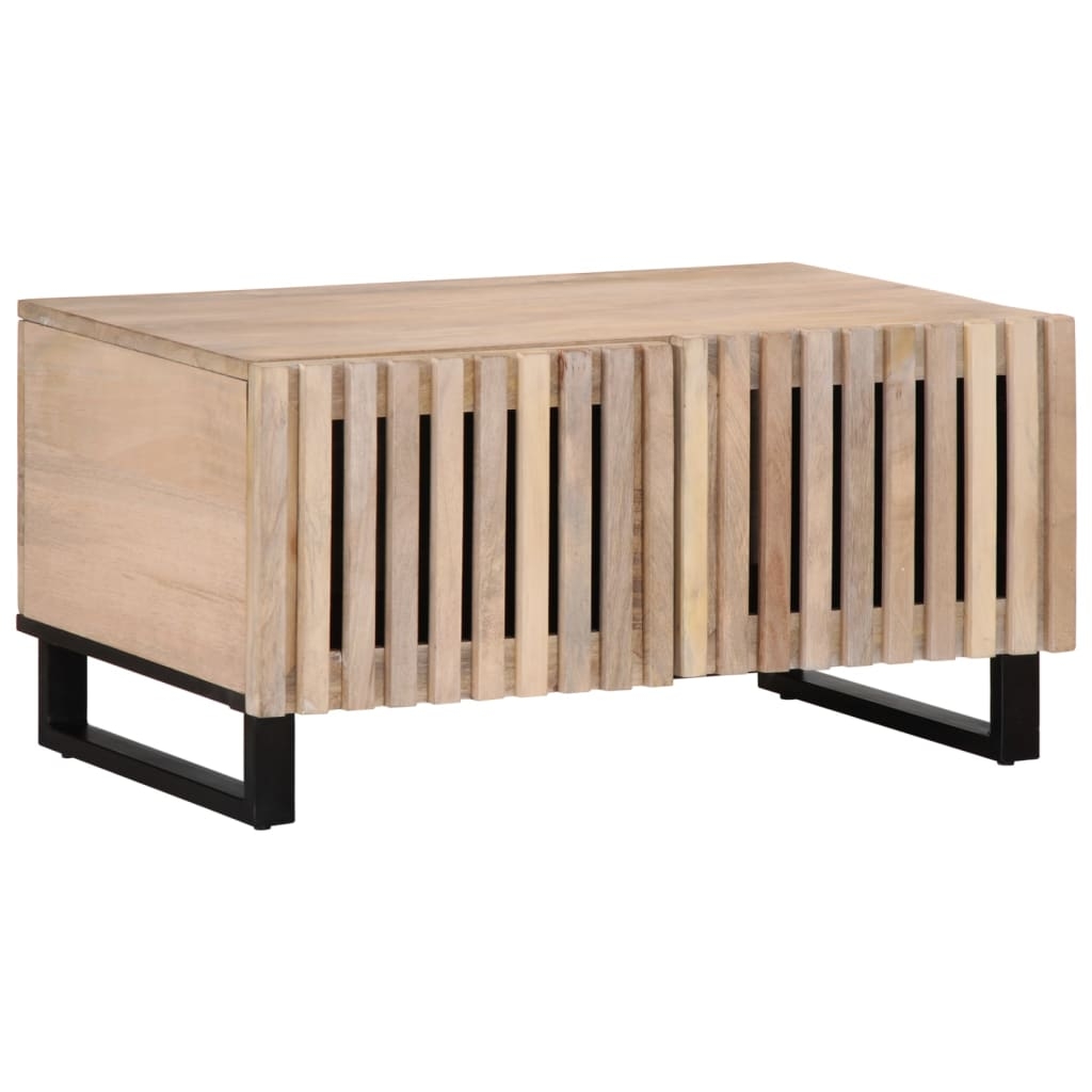 vidaXL Soffbord vit 80x51x40 cm massivt mangoträ