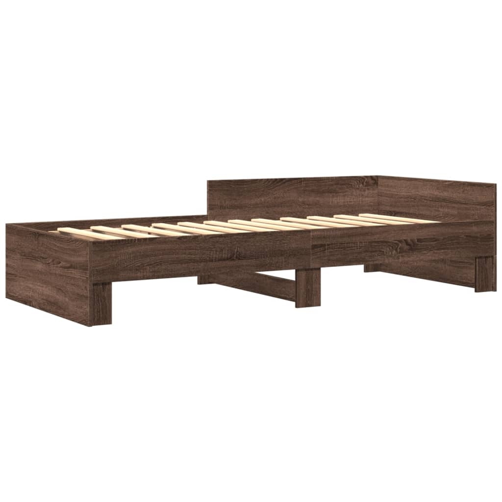 vidaXL Sängram brun ek 90x190 cm konstruerad trä