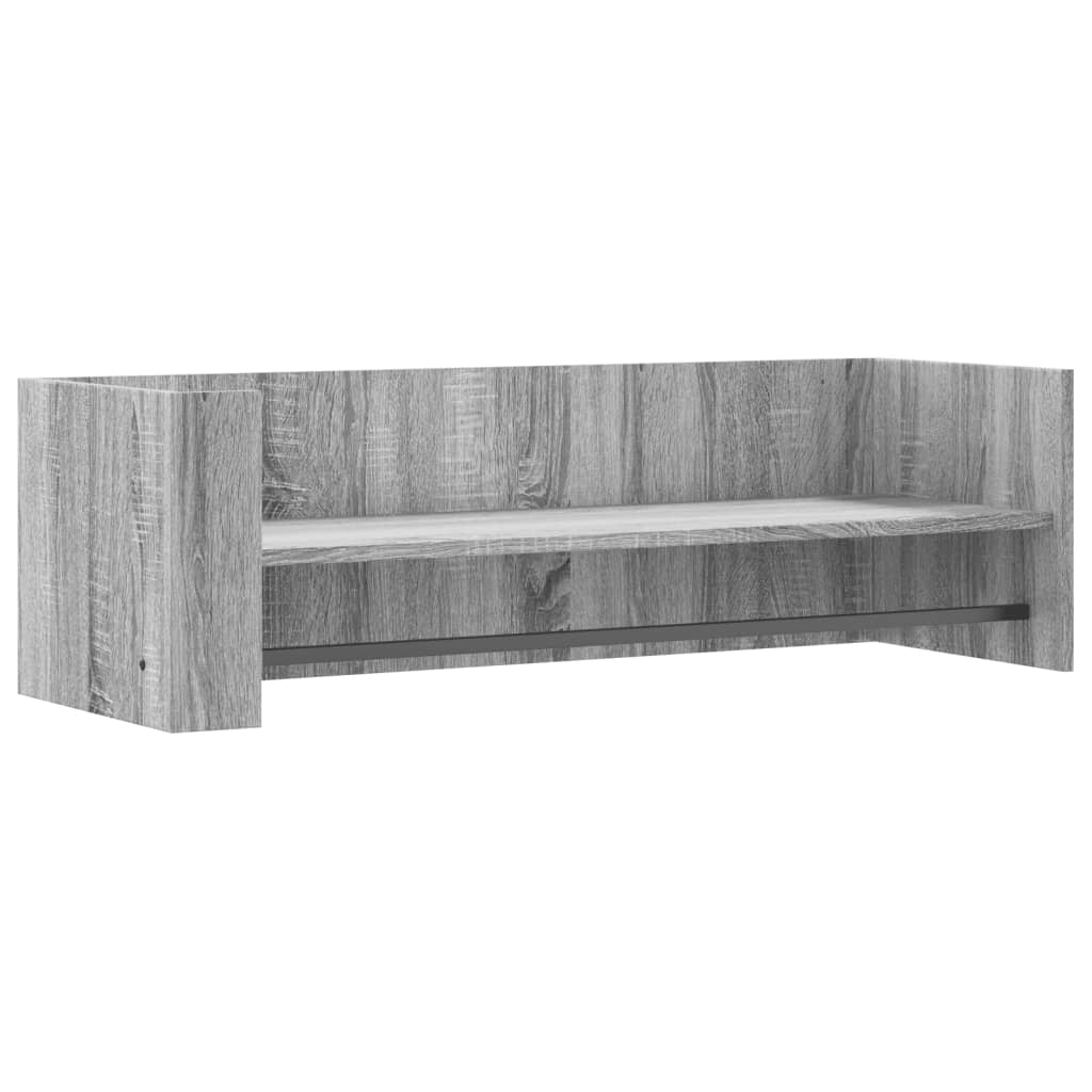 vidaXL Vägghylla grå sonoma 100x35x30,5 cm konstruerat trä