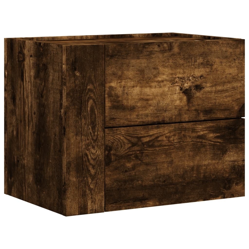 vidaXL Väggmonterat sängbord rökfärgad ek 45x30x35 cm