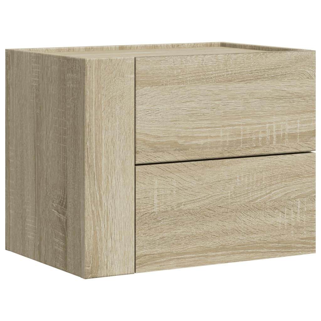 vidaXL Väggmonterat sängbord sonoma-ek 45x30x35 cm