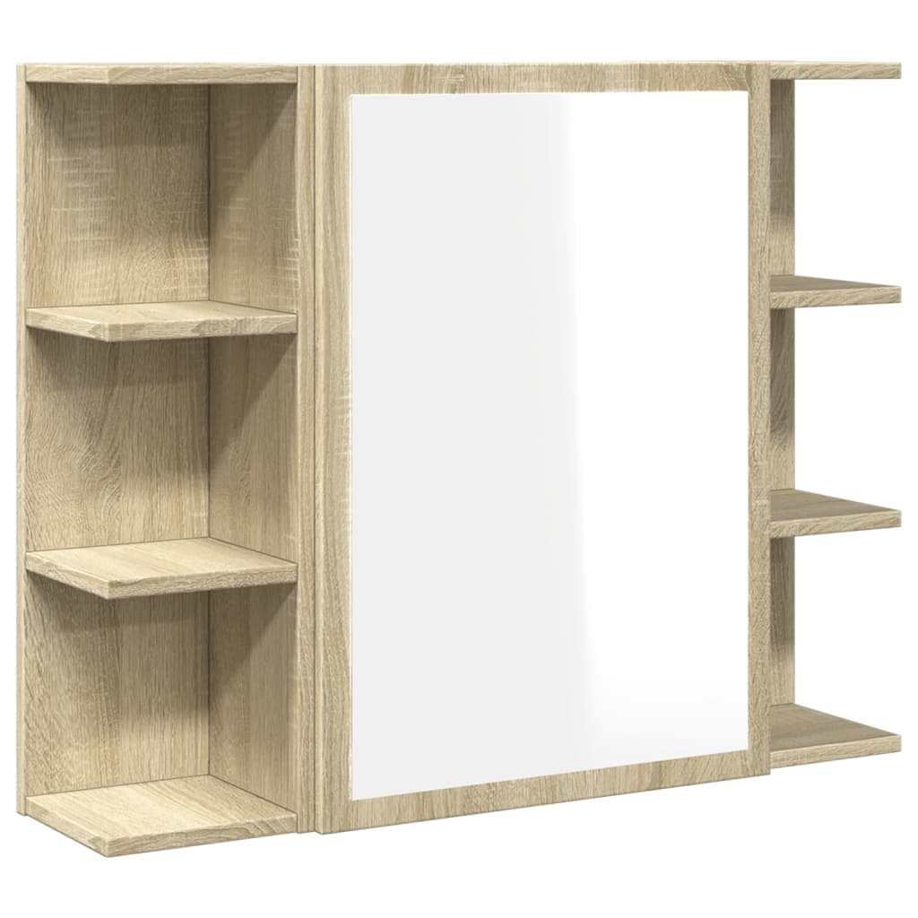 vidaXL Spegelskåp för badrum sonoma-ek 80x20,5x64 cm konstruerat trä