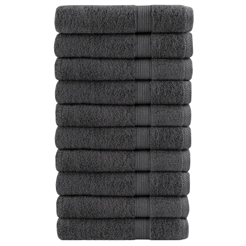 vidaXL Premium handdukar SOLUND 10 st antracit 100x200cm 600gsm
