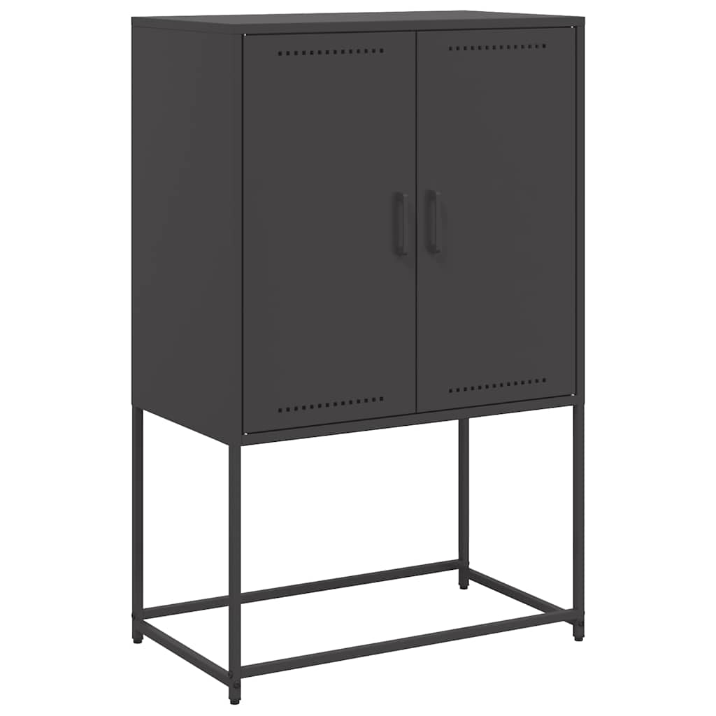 vidaXL Högskåp svart 68,5x38,5x107 cm ståls