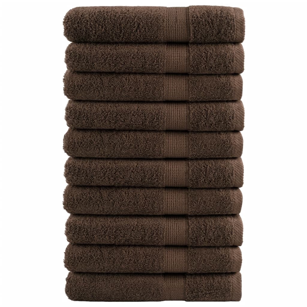 vidaXL Premium bastuhanddukar SOLUND 10 st brun 80x200cm 600gsm