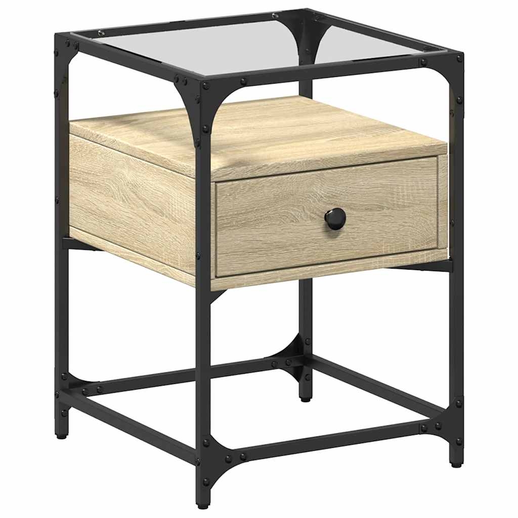 vidaXL Sängbord sonoma-ek 40x40x55 cm konstruerat trä