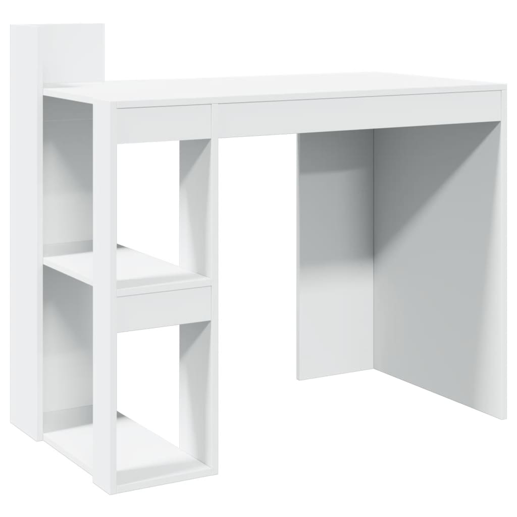 vidaXL Skrivbord vit 103,5x56,5x94 cm konstruerat trä