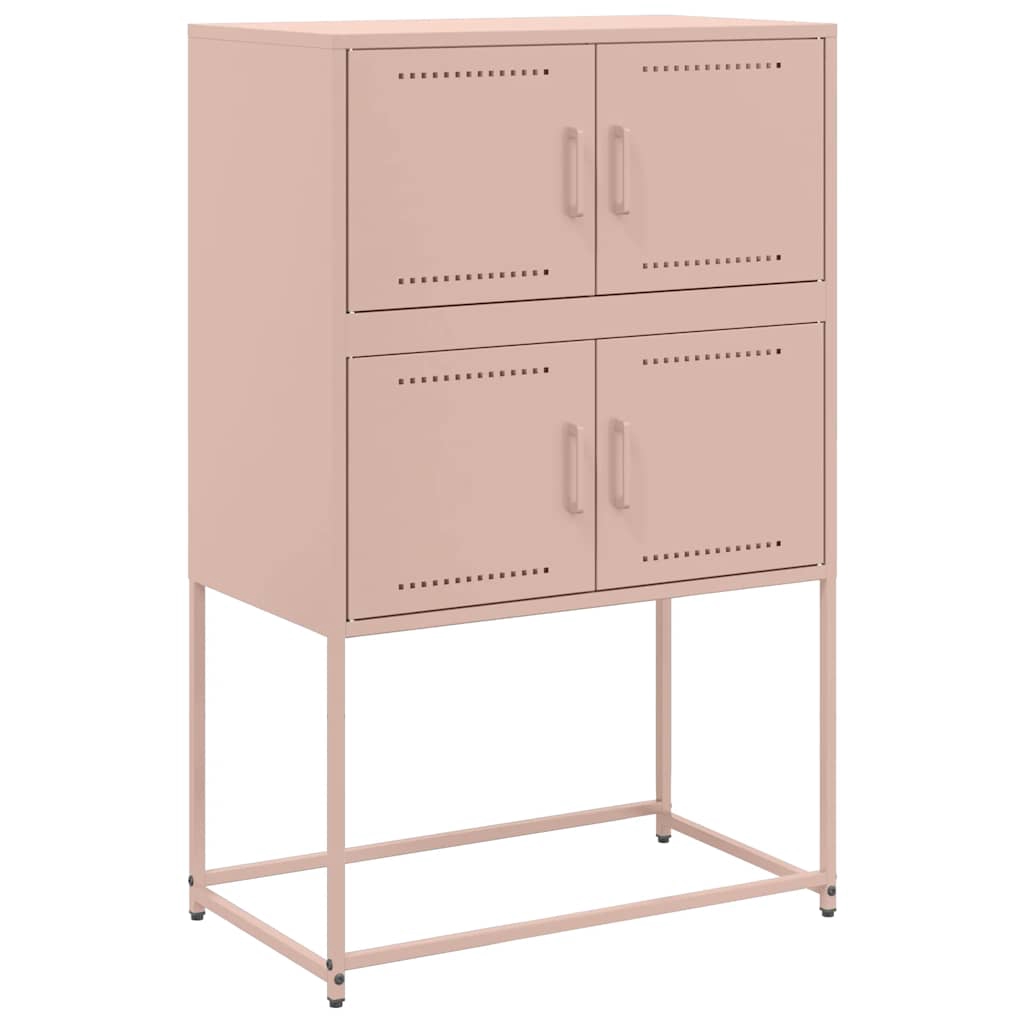 vidaXL Skänk rosa 68,5x38,5x107 cm stål