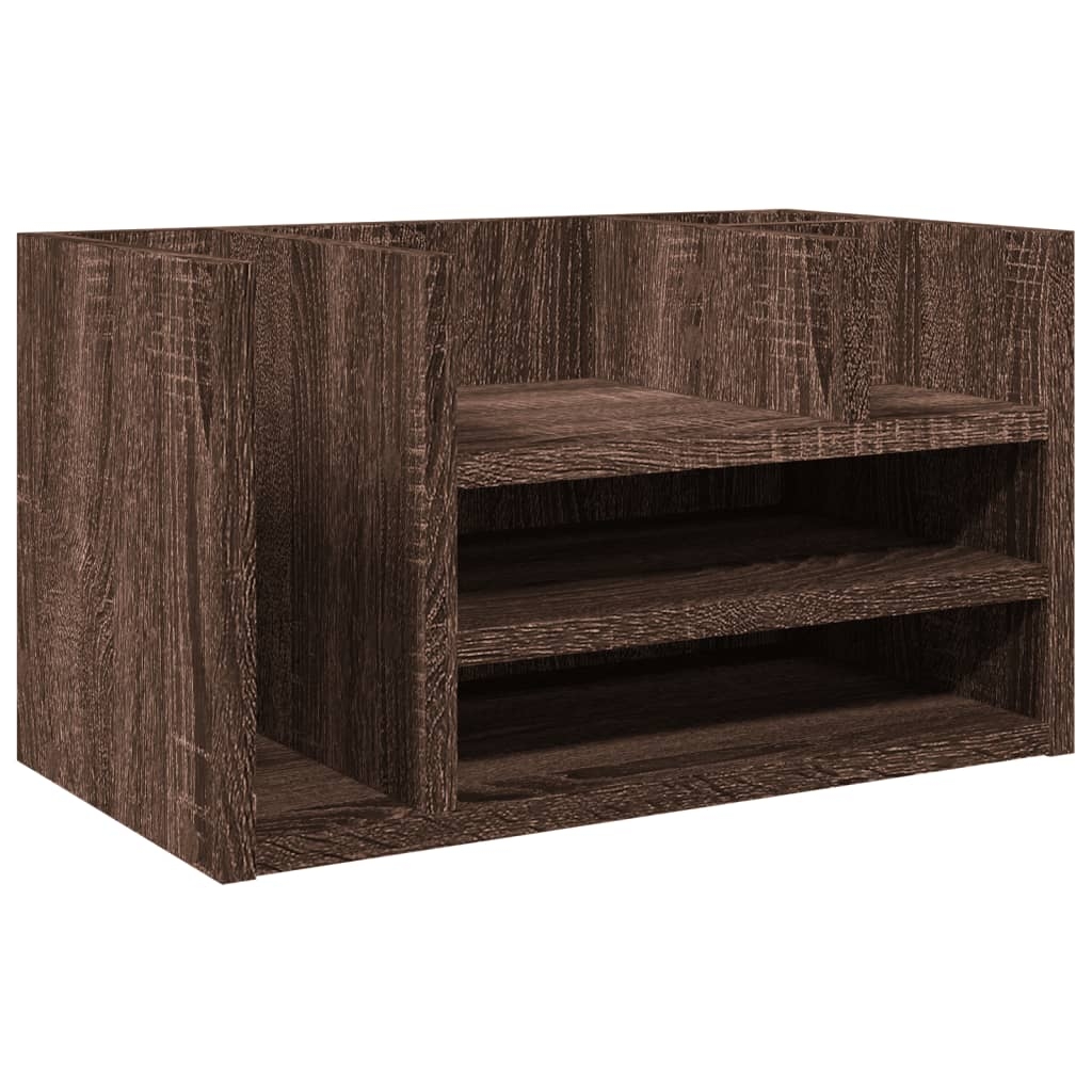 vidaXL Skrivbordshyllor brun ek 44,5x24x25 cm konstruerat trä