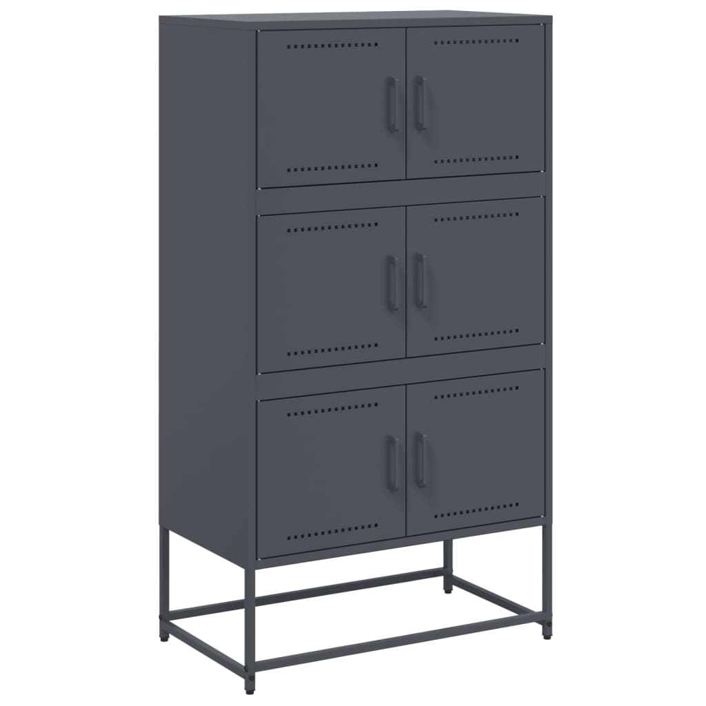 vidaXL Skänk antracit 68,5x38,5x123,5 cm stål