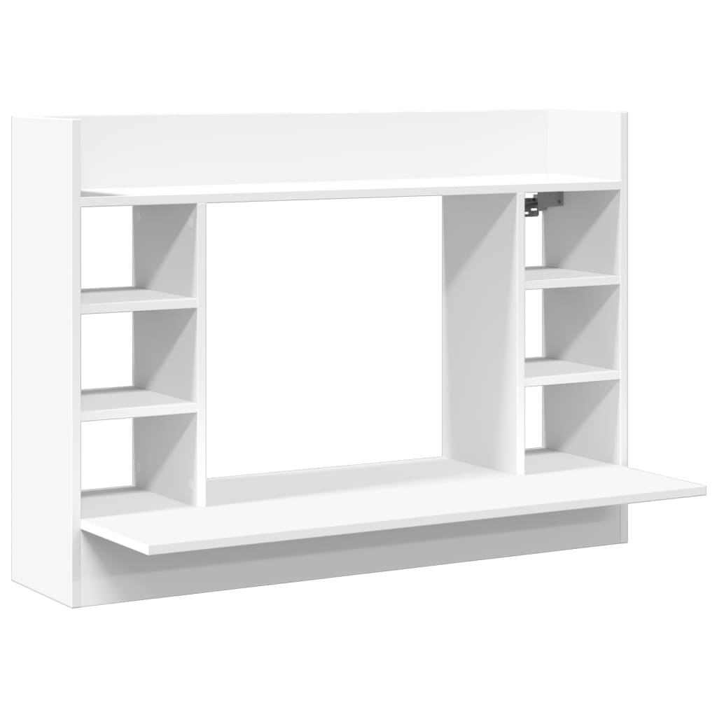 vidaXL Veggmontert skrivebord hvit 105x48x75 cm konstruert tre