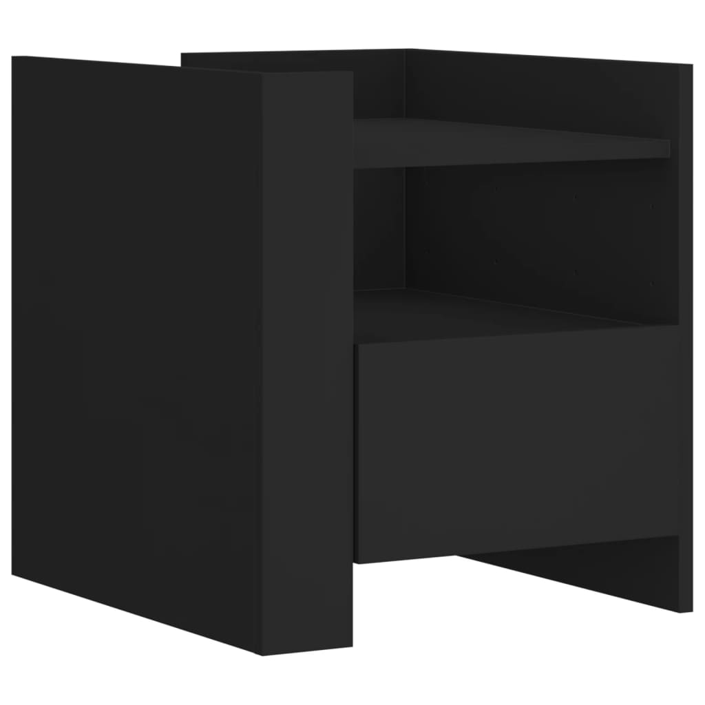 vidaXL Sängbord svart 45x50x50 cm konstruerat trä