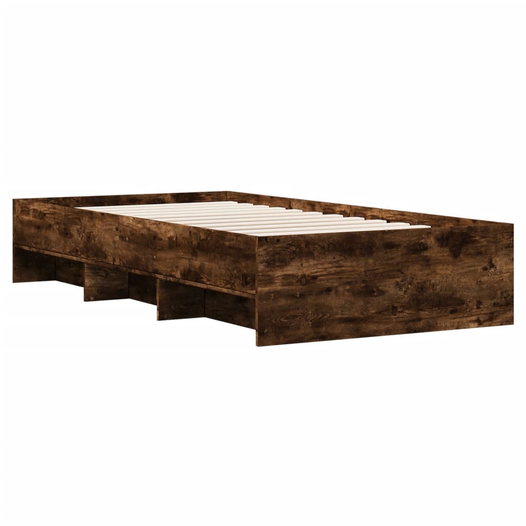 vidaXL Sängram rökfärgad ek 90x200 cm konstruerad trä