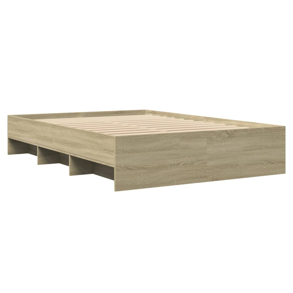 vidaXL Sängram sonoma-ek 140x190 cm konstruerat trä