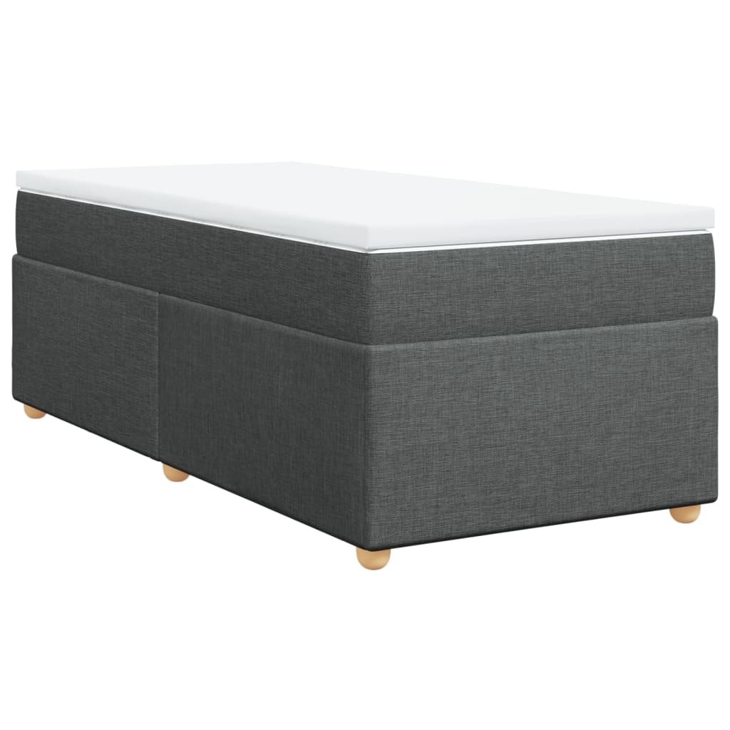vidaXL Ramsäng med madrass mörkgrå 90x200 cm tyg