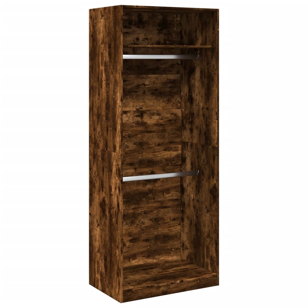 vidaXL Garderob rökfärgad ek 80x50x200 cm konstruerat trä