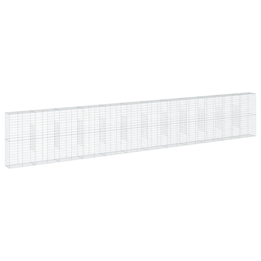 vidaXL Gabionkorg med skydd 1200x50x200 cm galvaniserat järn
