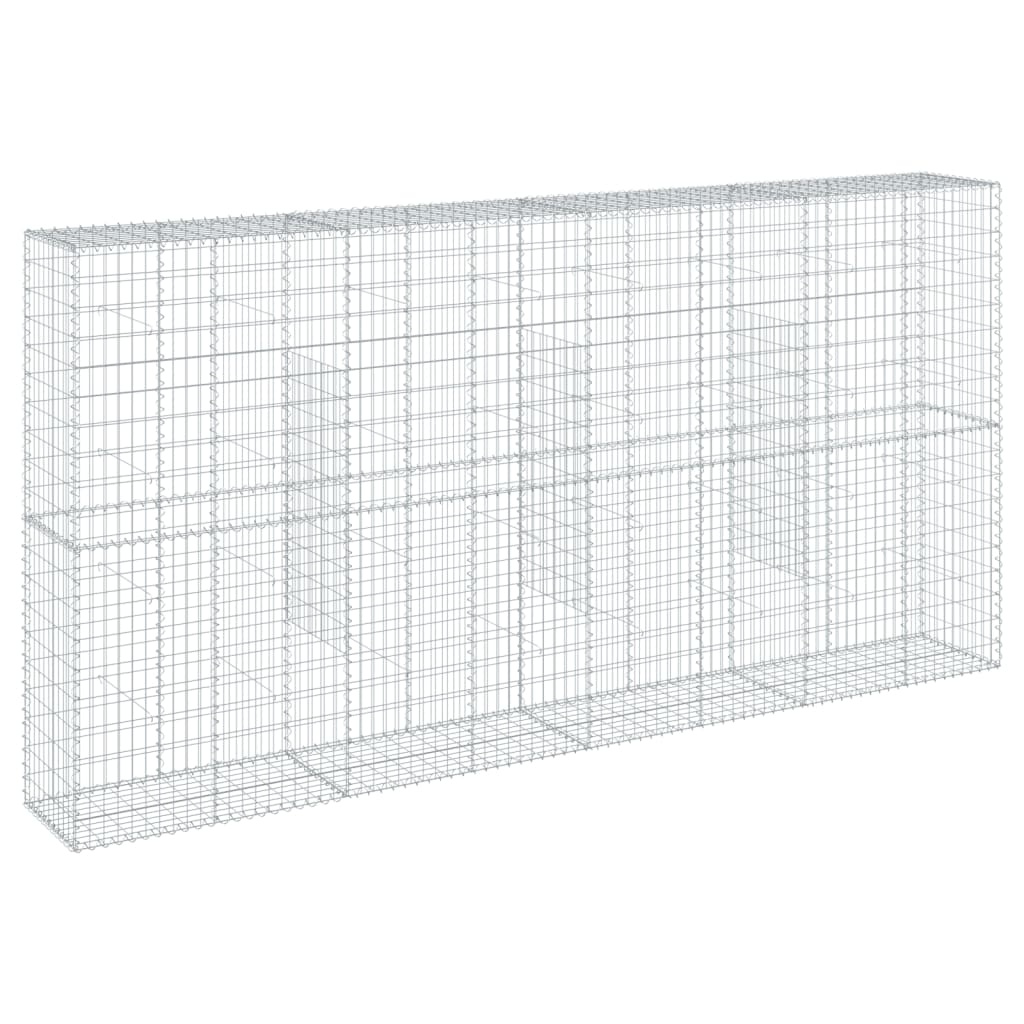 vidaXL Gabionkorg med skydd 400x50x200 cm galvaniserat järn