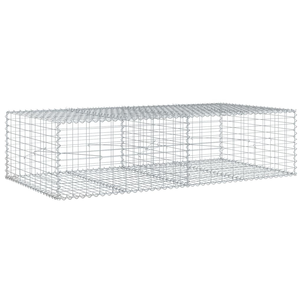 vidaXL Gabionkorg med skydd 200x100x50 cm galvaniserat järn
