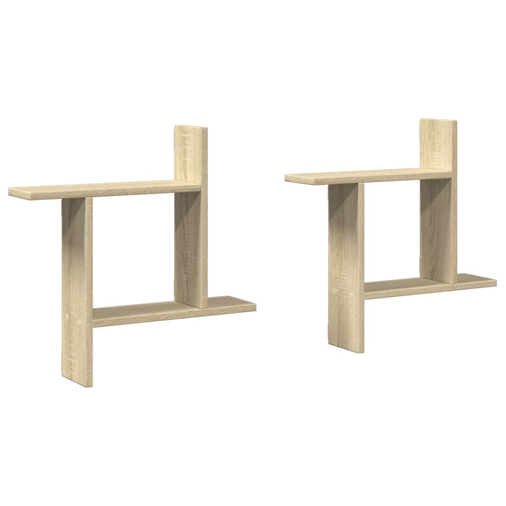 vidaXL Vegghyller 2 stk sonoma eik 50x12x50 cm konstruert tre