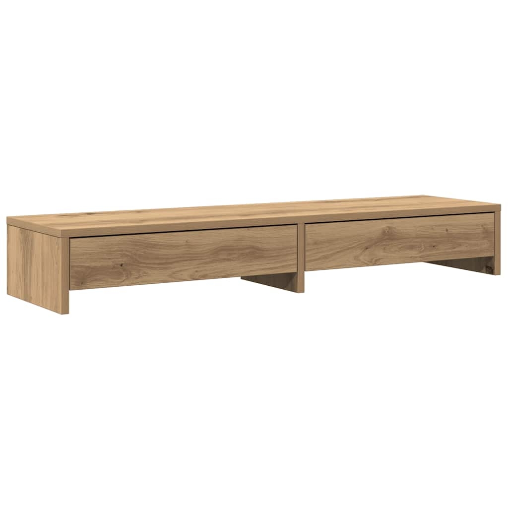 vidaXL Skjermstativ med skuffer artisan eik 100x27x15cm konstruert tre