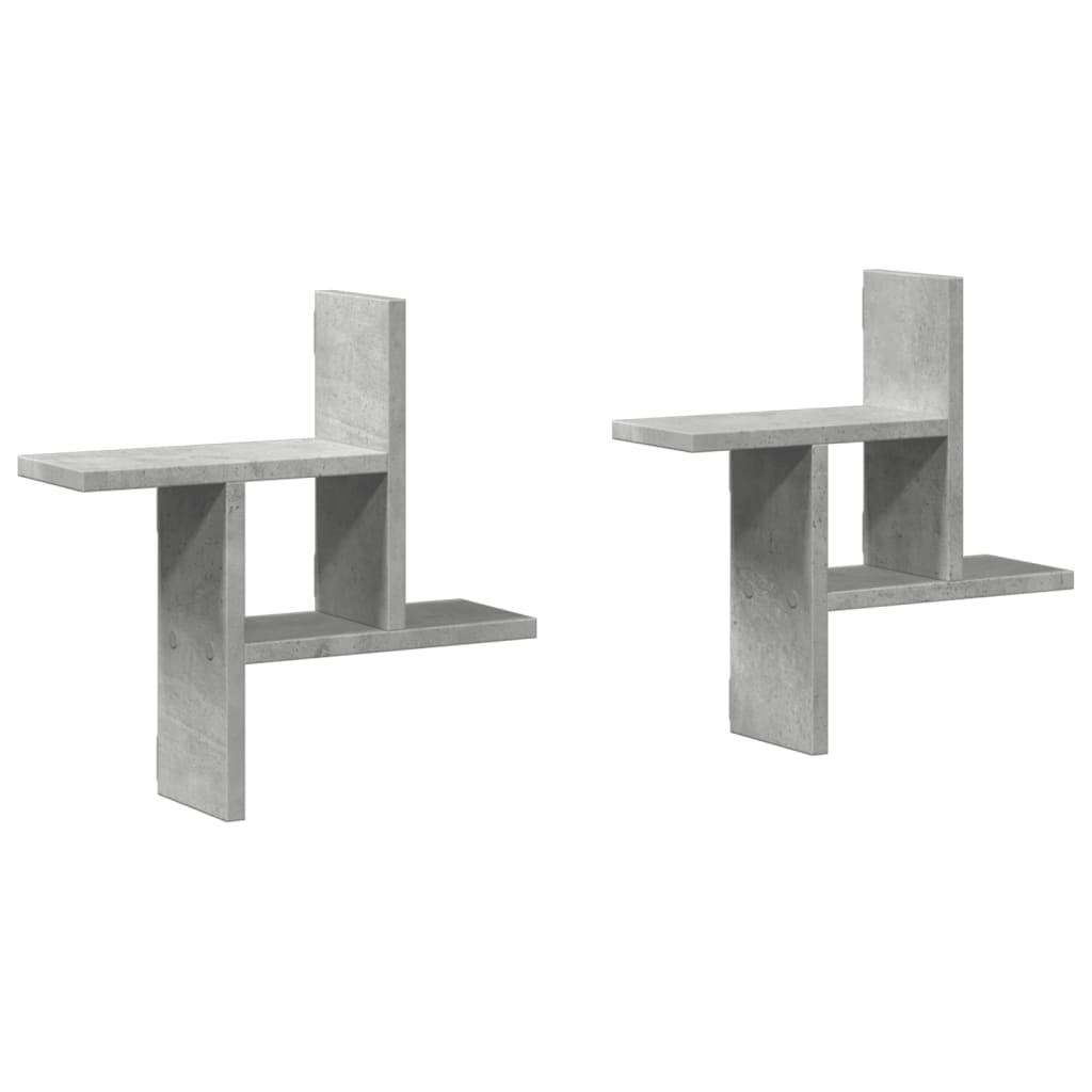 vidaXL Vegghyller 2 stk betonggrå 38x12x38 cm sponplate