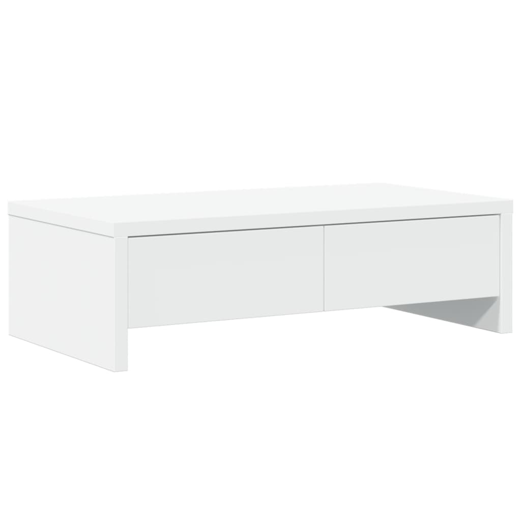 vidaXL Skärmställ med lådor vit 50x27x15 cm konstruerat trä