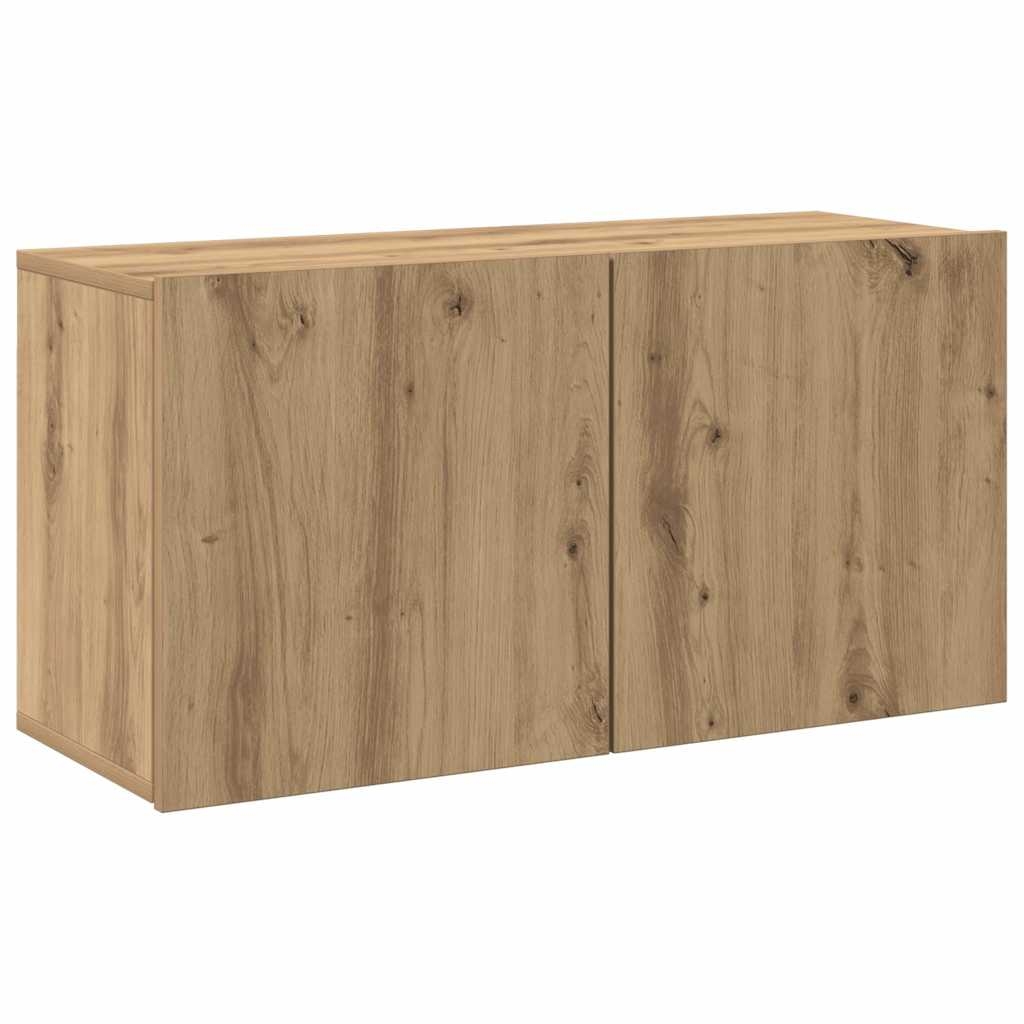 vidaXL Vegghengt TV-benk artisan eik 80x30x41 cm