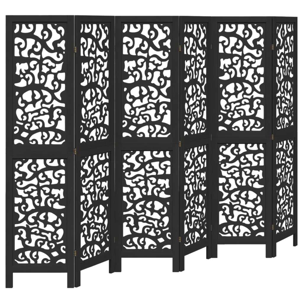 vidaXL rumdeler 6 paneler massivt kejsertræ sort | CDON