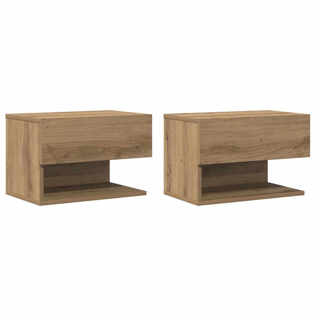 vidaXL Väggmonterade sängbord 2 st ek