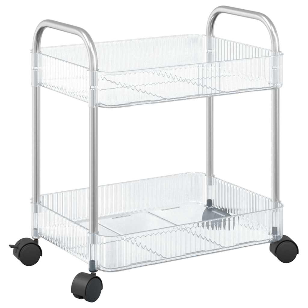 vidaXL Oppbevaringsvogn 2-lags gjennomsiktig 37x28x43,5 cm akryl