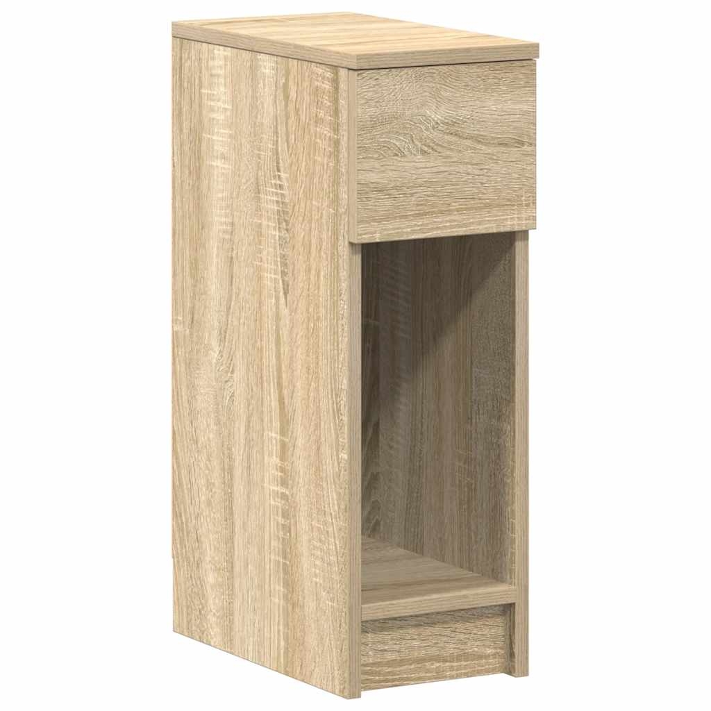 vidaXL Sängbord med låda sonoma-ek 20x36x60 cm