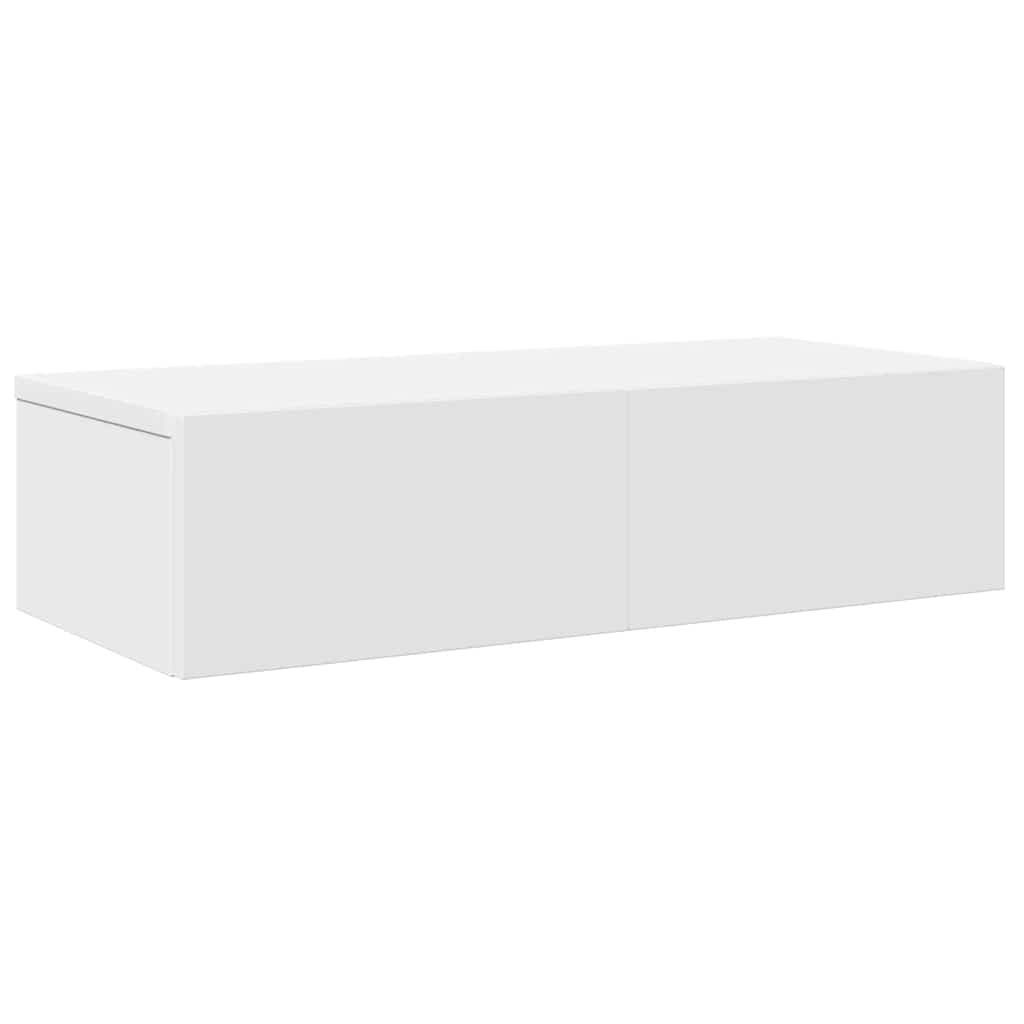vidaXL Vägghylla med lådor vit 60x26,5x15 cm konstruerat trä