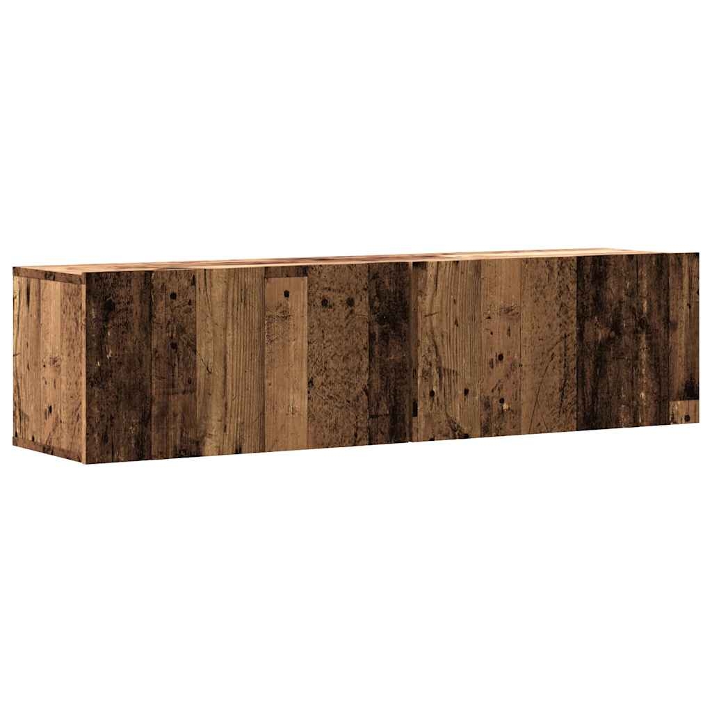 vidaXL Väggmonterad tv-skåp åldrat trä 120x30x30 cm konstruerat trä