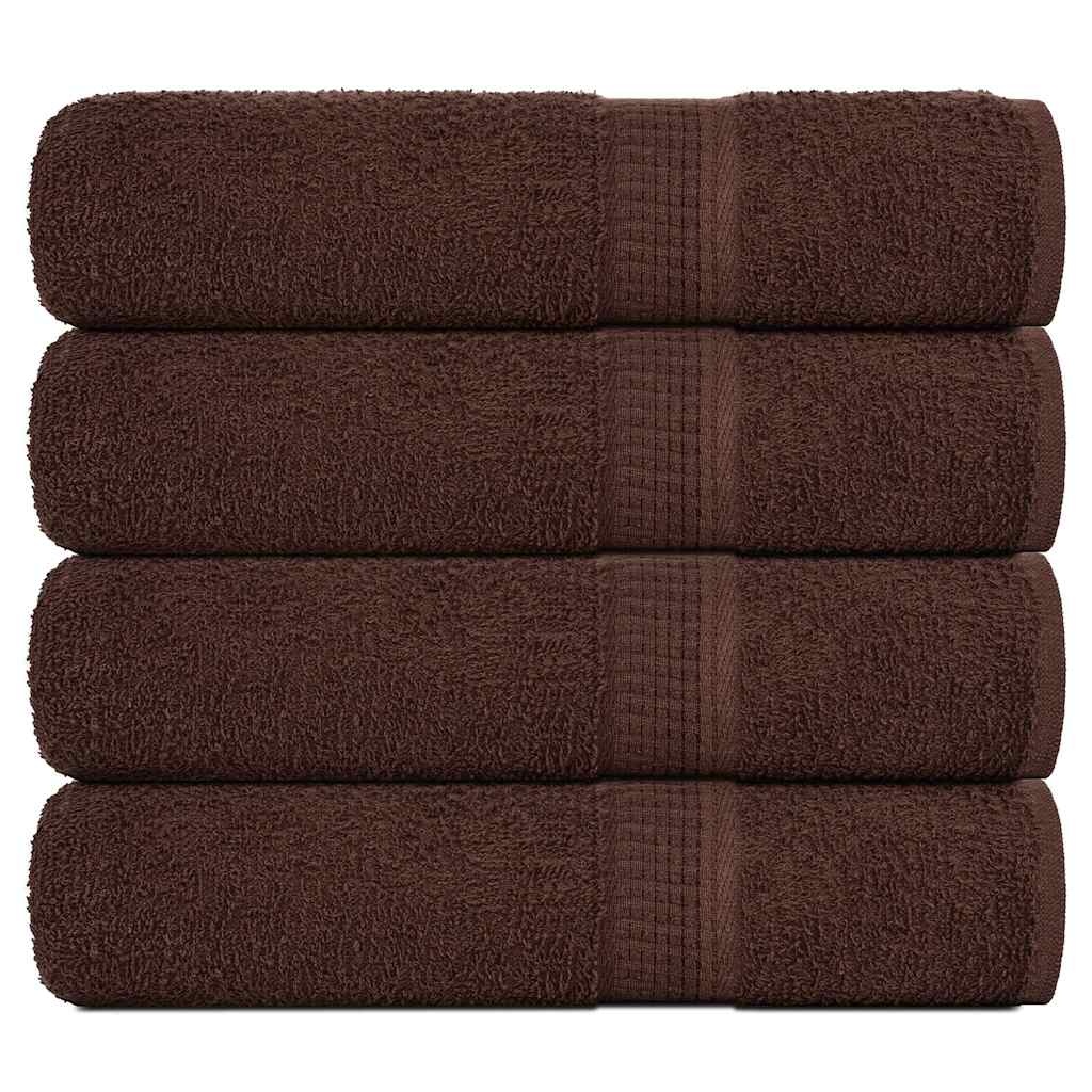 vidaXL Badehåndklær FROGN 4 stk brun 100x150 cm 360 gsm