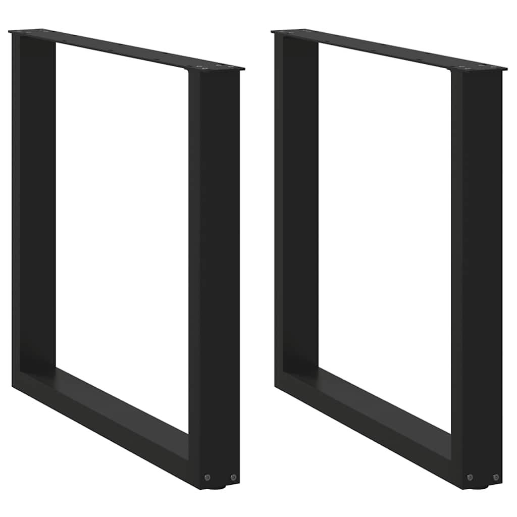 vidaXL Spisebordben U-formet 2 stk svart 80x(72-73) cm stål