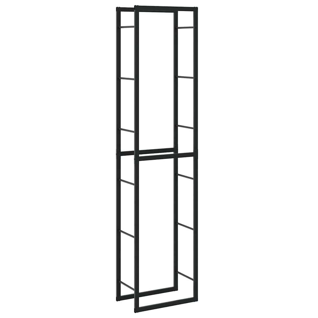 vidaXL Vedstativ svart 50x30x209 cm stål