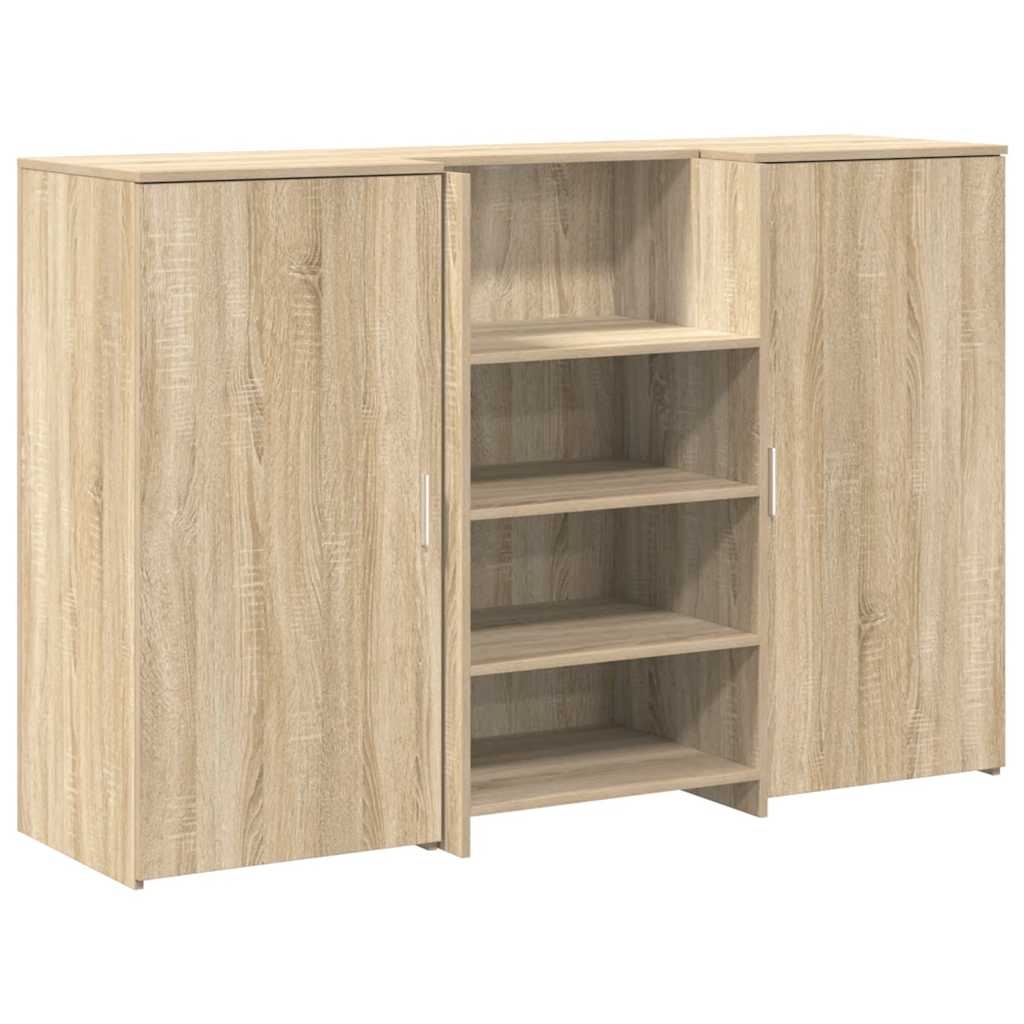 vidaXL Receptionsdisk sonoma-ek 155x50x103,5 cm konstruerat trä
