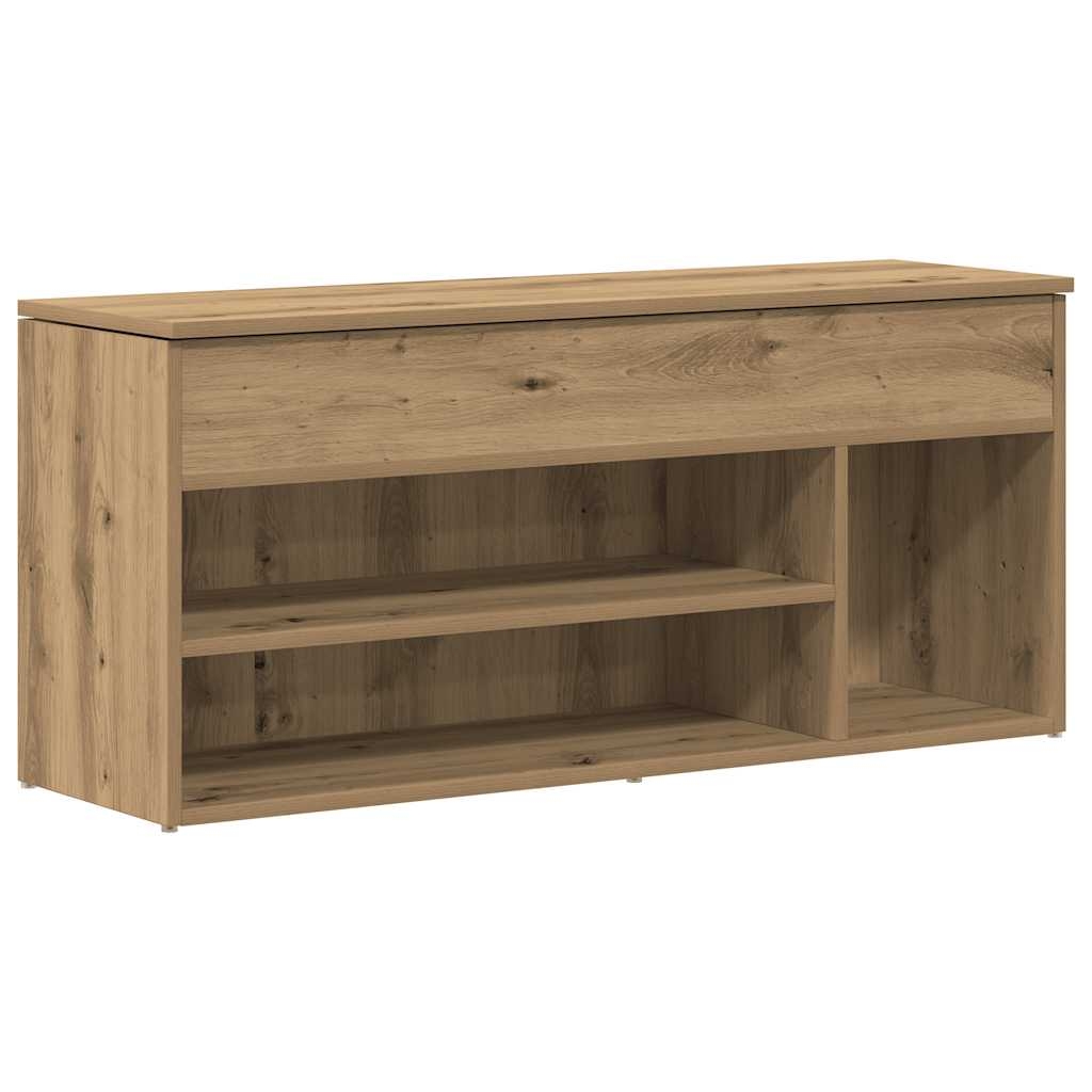 vidaXL Skobenk artisan eik 102x30,5x45 cm konstruert tre
