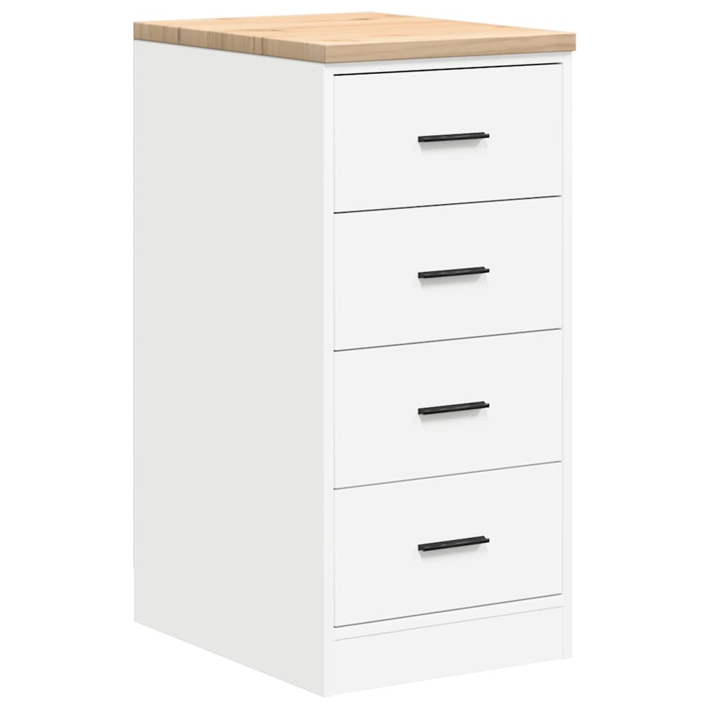 vidaXL Förvaringsskåp för garage vit 40x51x85 cm massivt trä furu