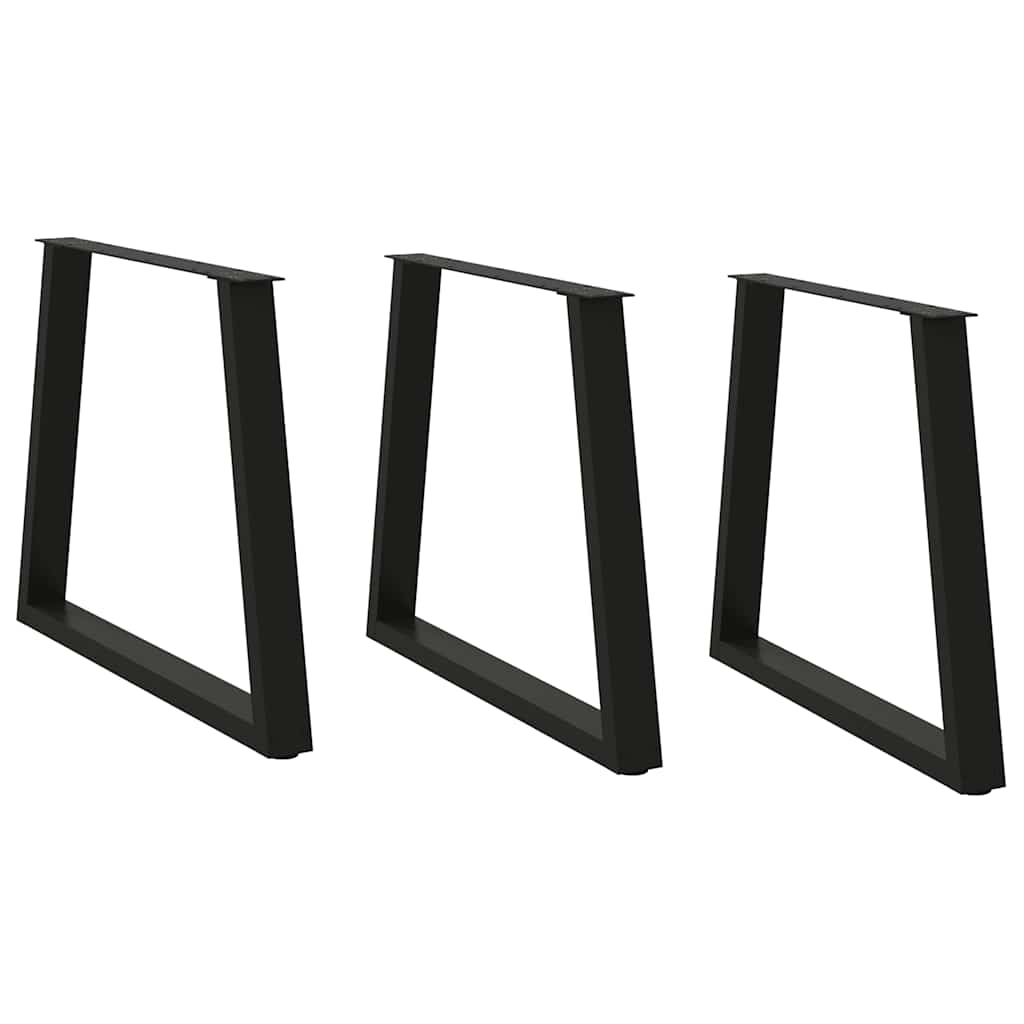 vidaXL Spisebordben V-formet 3 stk svart 70 x (72-73,3) cm stål