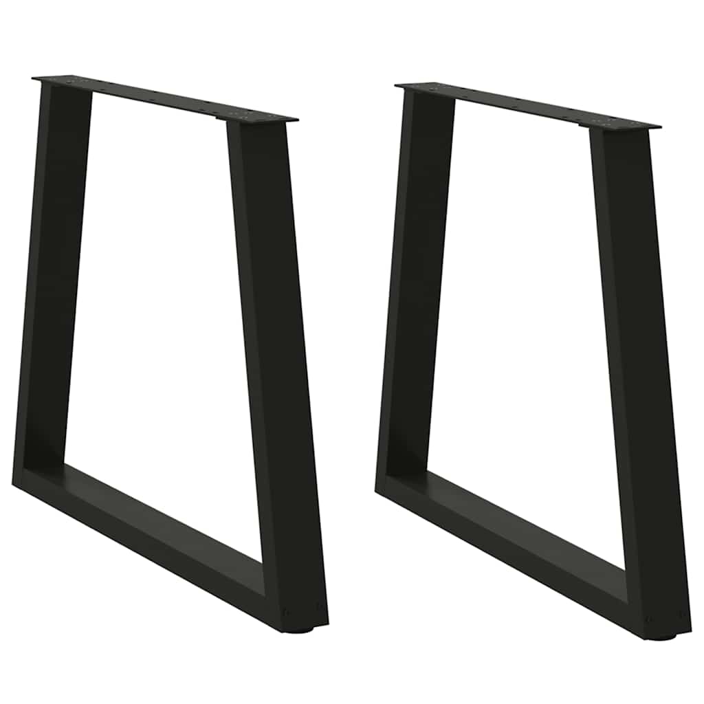 vidaXL Matbordsben V-formade 2 st svart 70x(72-73,3) cm stål