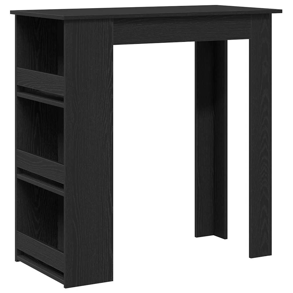 vidaXL Barbord med förvaringshylla svart ek 102x50x103,5 cm